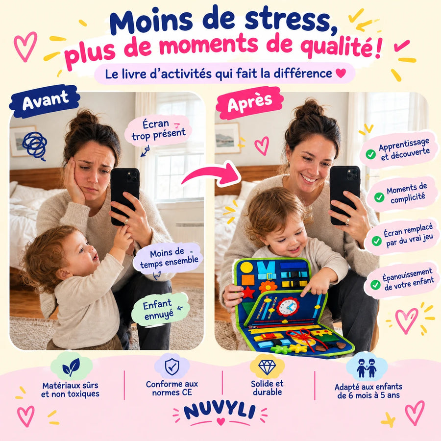 Avant / après le livre d'activités Nuvyly